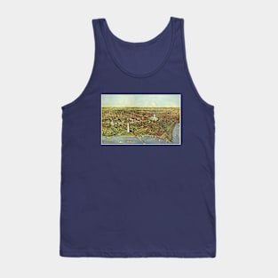 Antique Map with a Panoramic View of Washington DC Tank Top